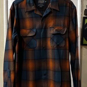 Pendleton Blue and Orange Checkered Shirt